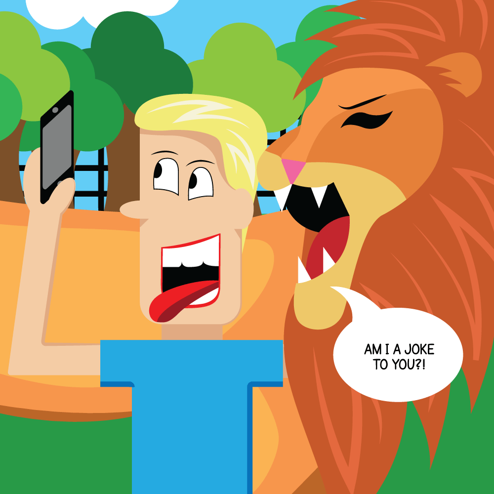 The lion screams, 'AM I A JOKE TO YOU?!'